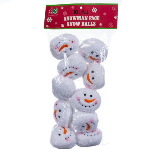 Plush Snowman Snowball Set of 10 