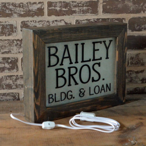 Bailey Brothers Building and Loan Boxed Lighted Sign Lifestyle Photo #3 Bailey Brothers Building and Loan Boxed Lighted Sign Lifestyle Photo #3