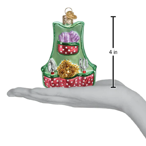 Gardening Apron Glass Ornament by Old World Christmas Gardening Apron Glass Ornament by Old World Christmas