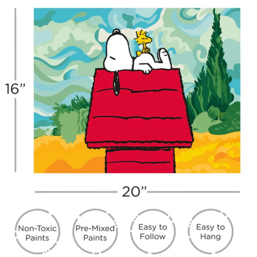 Peanuts Chill Snoopy and Woodstock Art by Numbers Dimensions 
