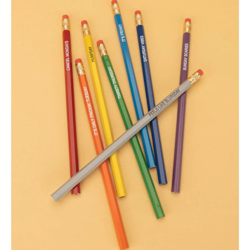 Pencils for The Days of The Week Close-Up View