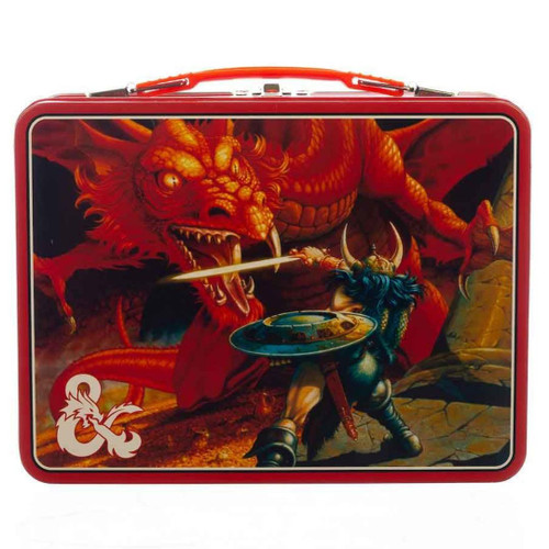 Dungeon and Dragons Tin Tote Lunch Box Front View Dungeon and Dragons Tin Tote Lunch Box Front View