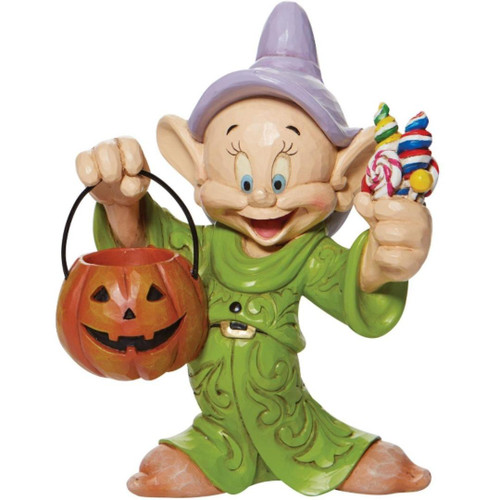 Dopey Halloween with Pumpkin Figure by Jim Shore Front View Dopey Halloween with Pumpkin Figure by Jim Shore Front View