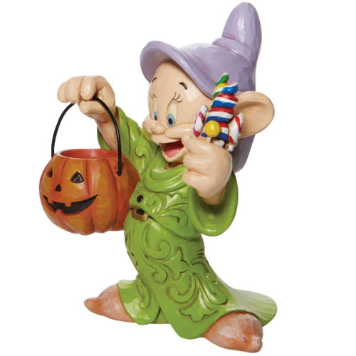 Dopey Halloween with Pumpkin Figure by Jim Shore Left Side View Dopey Halloween with Pumpkin Figure by Jim Shore Left Side View
