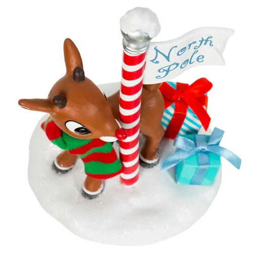 Rudolph The Red Nosed Reindeer North Pole Fabriché  Figure Top View Rudolph The Red Nosed Reindeer North Pole Fabriché  Figure Top View
