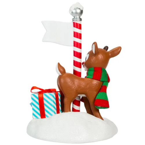Rudolph The Red Nosed Reindeer North Pole Fabriché  Figure Back View Rudolph The Red Nosed Reindeer North Pole Fabriché  Figure Back View