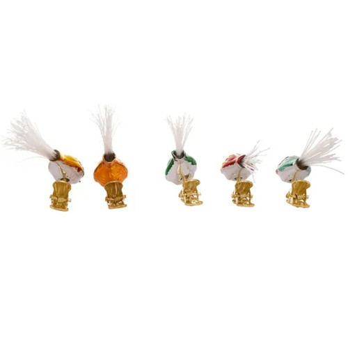 Early Years Glass Bird Clip-On Ornaments Back View Early Years Glass Bird Clip-On Ornaments Back View