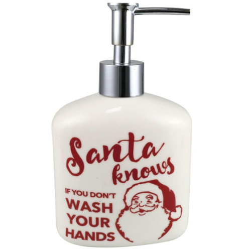 Santa Knows Soap Dispenser Front View