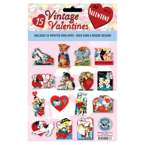 Vintage Valentines Cards - Be My Valentine! pack of 15 