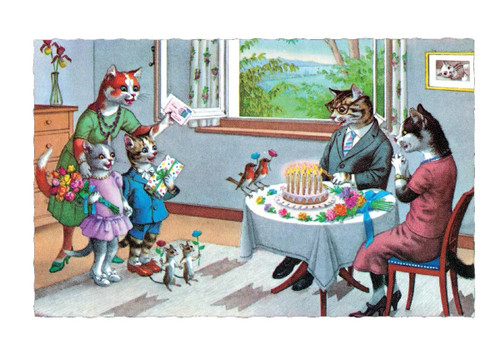 Delightfully Dressed Cats Postcard Box - 36 Vintage Postcards Delightfully Dressed Cats Postcard Box - 36 Vintage Postcards