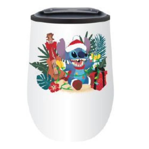 Disney Stitch "Trouble for Santa" Stainles Steel Stemless Wine Glass Disney Stitch "Trouble for Santa" Stainles Steel Stemless Wine Glass