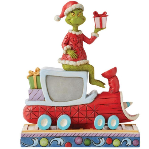 Grinch on Train Figure by Jim Shore Front View Grinch on Train Figure by Jim Shore Front View
