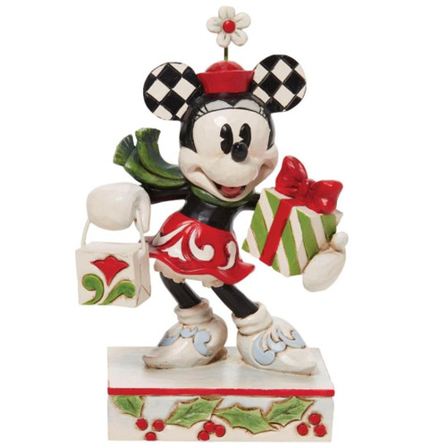 Minnie Mouse With Gifts Figure by Jim Shore Front View Minnie Mouse With Gifts Figure by Jim Shore Front View