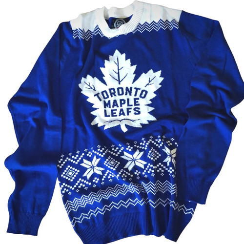 Toronto Maple Leafs Nhl Ice Hockey Christmas Santa Hat Knitting Pattern AOP  Print 3D Ugly Sweater Gift For Xmas