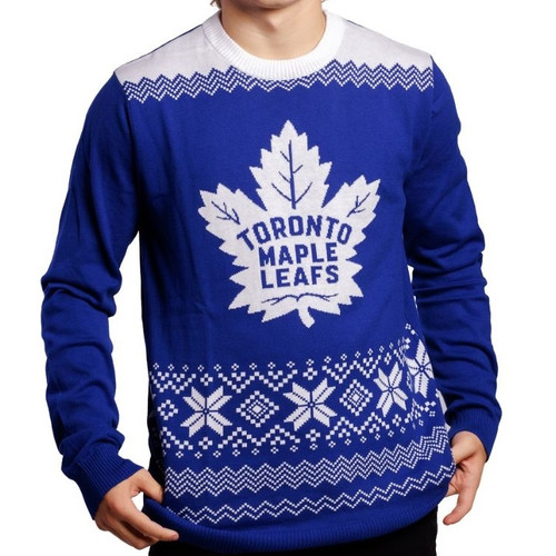 Toronto Maple Leafs adidas NHL Snowflake Player Cuffed Pom knit