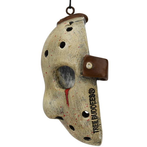 Friday The 13th Jason's Hockey Mask Halloween Ornament Left Side View  Friday The 13th Jason's Hockey Mask Halloween Ornament Left Side View