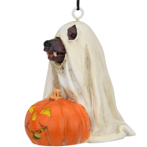 Halloween Ghost Dog Ornament Left Side View  Halloween Ghost Dog Ornament Left Side View