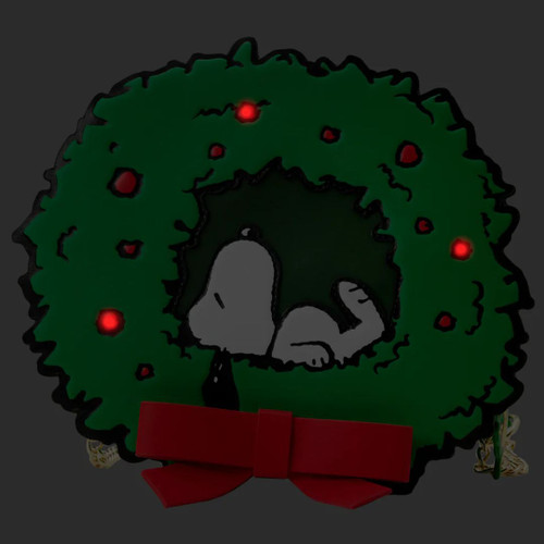 Peanuts Snoopy Light Up Wreath Crossbody Bag by Loungefly 