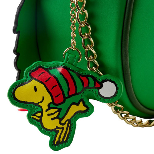Peanuts Snoopy Light Up Wreath Crossbody Bag by Loungefly - Zipper Charm