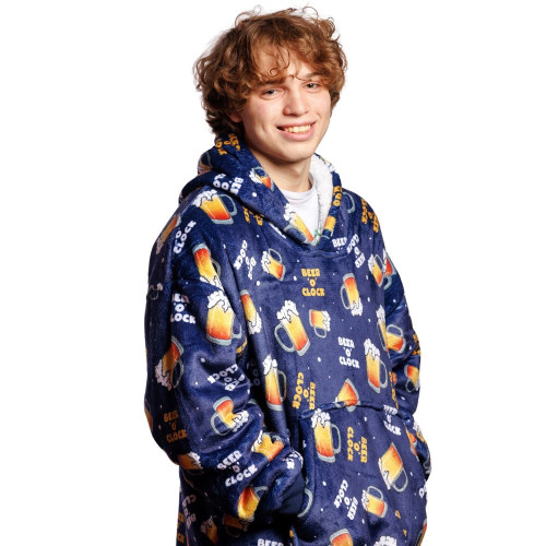 Beer O'Clock Hooded Blanket - Model Beer O'Clock Hooded Blanket - Model