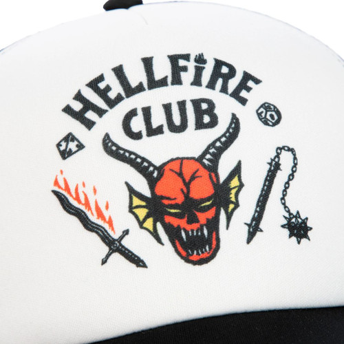 Stranger Things Hellfire Club Trucker Snapback Hat - front detail