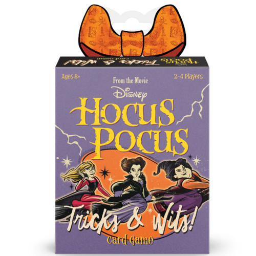 Disney Hocus Pocus Tricks & Wits Card Game - Front of Box Disney Hocus Pocus Tricks & Wits Card Game - Front of Box