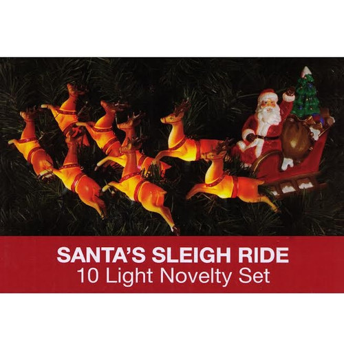 Christmas Vacation Santa's Sleigh Ride 10 Light Novelty Set