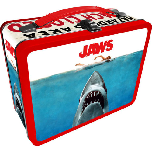 JAWS tin tote front view JAWS tin tote front view