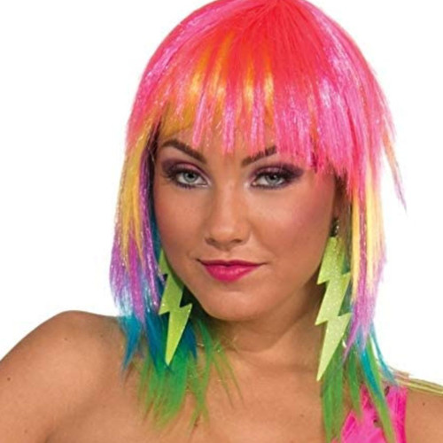 80's Green Lightning Bolt Earrings