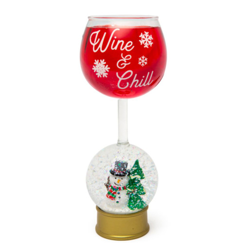 Snow Globe Wine Glass Snow Globe Wine Glass