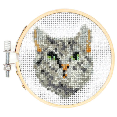 Mini Cross Stitch Embroidery Kit - Cat