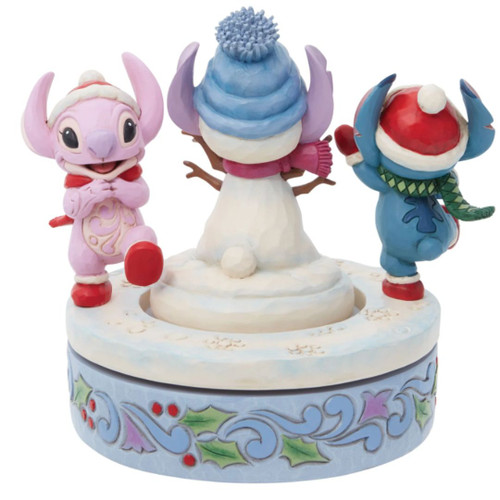 Disney Traditions Stitch and Angel Building a Snowman Figure by Jim Shore Disney Traditions Stitch and Angel Building a Snowman Figure by Jim Shore