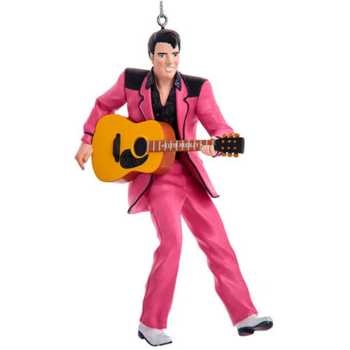 Elvis in Pink Suit with Guitar Christmas Ornament