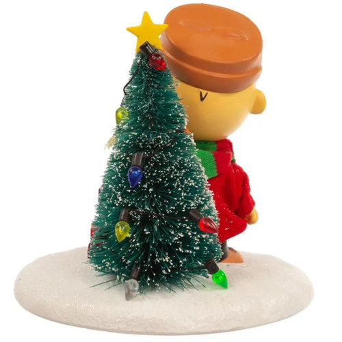 Peanuts Charlie Brown with Gifts Fabriché Table Top Figure - Back View Peanuts Charlie Brown with Gifts Fabriché Table Top Figure - Back View