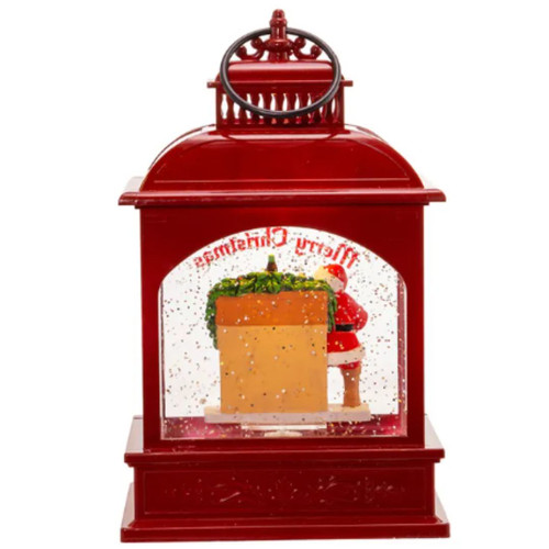 Coca-Cola Santa Light-Up Glitter Lantern - Back View Coca-Cola Santa Light-Up Glitter Lantern - Back View