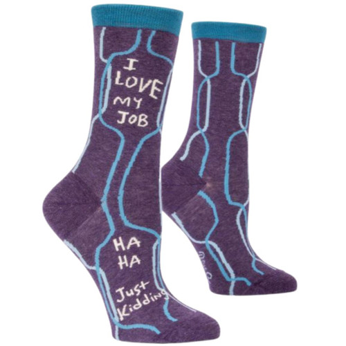  I Love My Job HaHa Just Kidding Women's Crew Socks by Blue Q