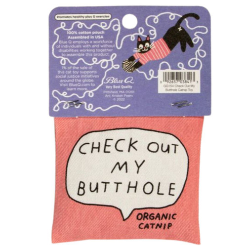 Check Out My Butthole Catnip Cat Toy - Back View Check Out My Butthole Catnip Cat Toy - Back View