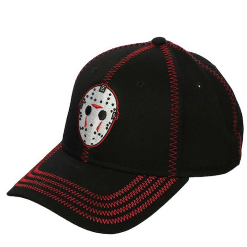 Friday the 13th Jason Mask Embroidered Cotton Twill Cap Friday the 13th Jason Mask Embroidered Cotton Twill Cap