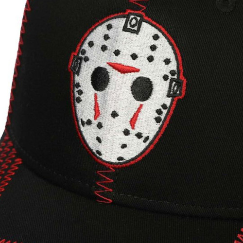 Friday the 13th Jason Mask Embroidered Cotton Twill Cap Friday the 13th Jason Mask Embroidered Cotton Twill Cap