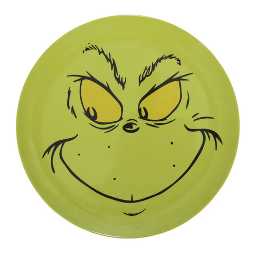 Grinchy Green Grin - 10-inch Melamine Plate - Front