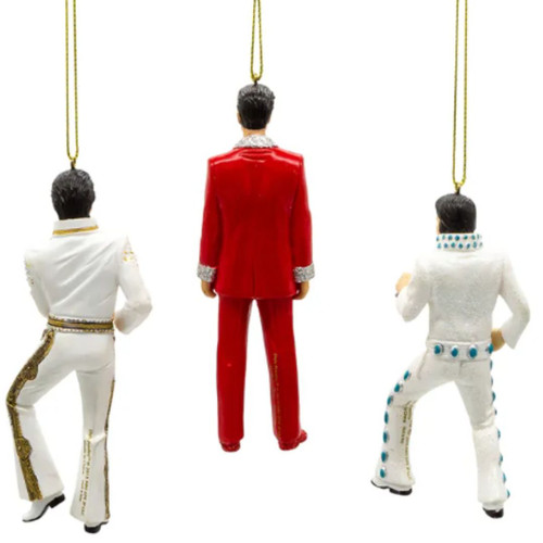 Elvis 5" Resin Figures Christmas Ornaments - Set of 3 - Back View Elvis 5" Resin Figures Christmas Ornaments - Set of 3 - Back View