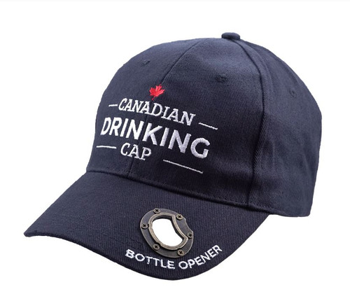 Canada drinking cap with opener - black