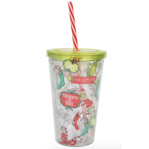 Grinch Naughty or Nice Cup with Straw