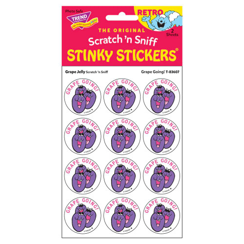 Grape Going! - Grape Jelly Scent Retro Scratch 'n Sniff Stinky Stickers 2 Grape Going! - Grape Jelly Scent Retro Scratch 'n Sniff Stinky Stickers 2