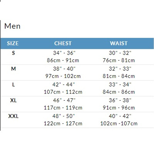 Men Pajama Sizing Chart - Hatley