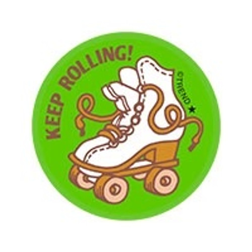 Keep Rolling! - Leather Scent Retro Scratch 'n Sniff Stinky Stickers