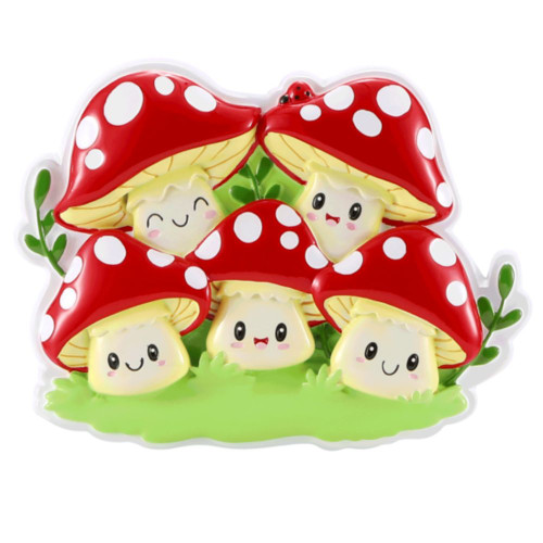 Family of 5 - Mushroom Family Personalized Ornament Family of 5 - Mushroom Family Personalized Ornament