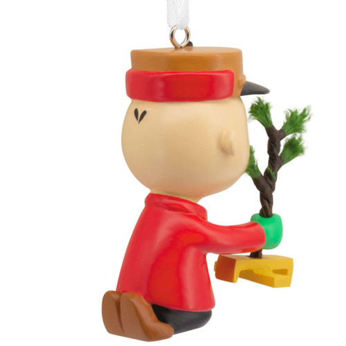 Peanuts Charlie Brown Kneeling with Tree Ornament by Hallmark  - Back of Ornament  Peanuts Charlie Brown Kneeling with Tree Ornament by Hallmark  - Back of Ornament