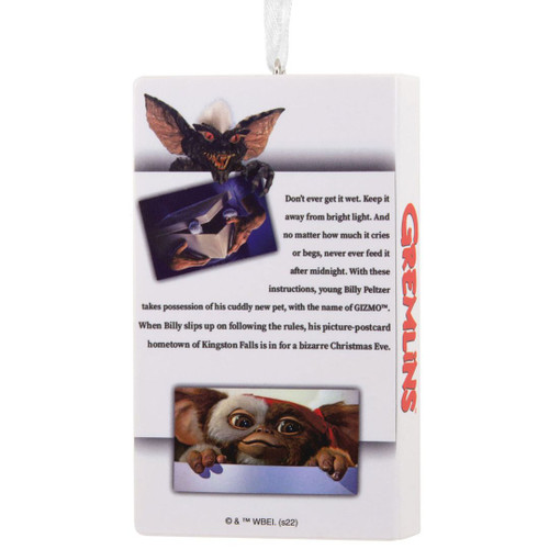 Gremlins VHS Ornament by Hallmark - Back of Ornament Gremlins VHS Ornament by Hallmark - Back of Ornament