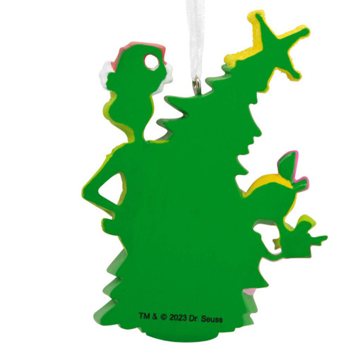 Grinch with Christmas Tree Ornament by Hallmark  - Back of ornament Grinch with Christmas Tree Ornament by Hallmark  - Back of ornament